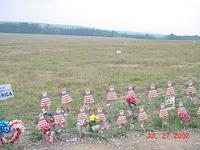Shanksville PA - site of <a href=http://www.flt93memorial.org>Flight 93 temporary memorial</a>.