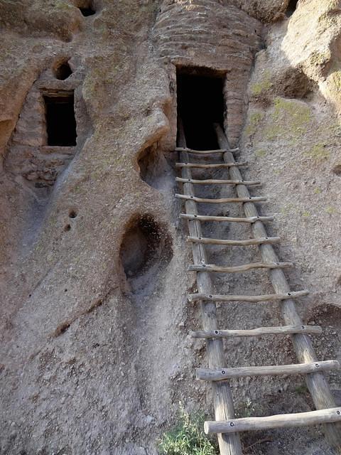 Ladder into a cliff dwellintg