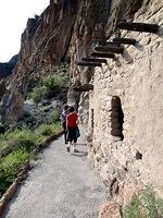 Along the front of Cliff Dwellings