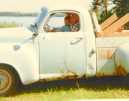 Bobby and Dad in the Baby Blue Studebaker