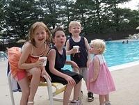 cousins at the pool