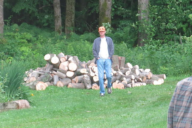 Dad and his wood pile